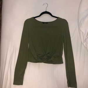 Knot-Twist Front Long-Sleeve